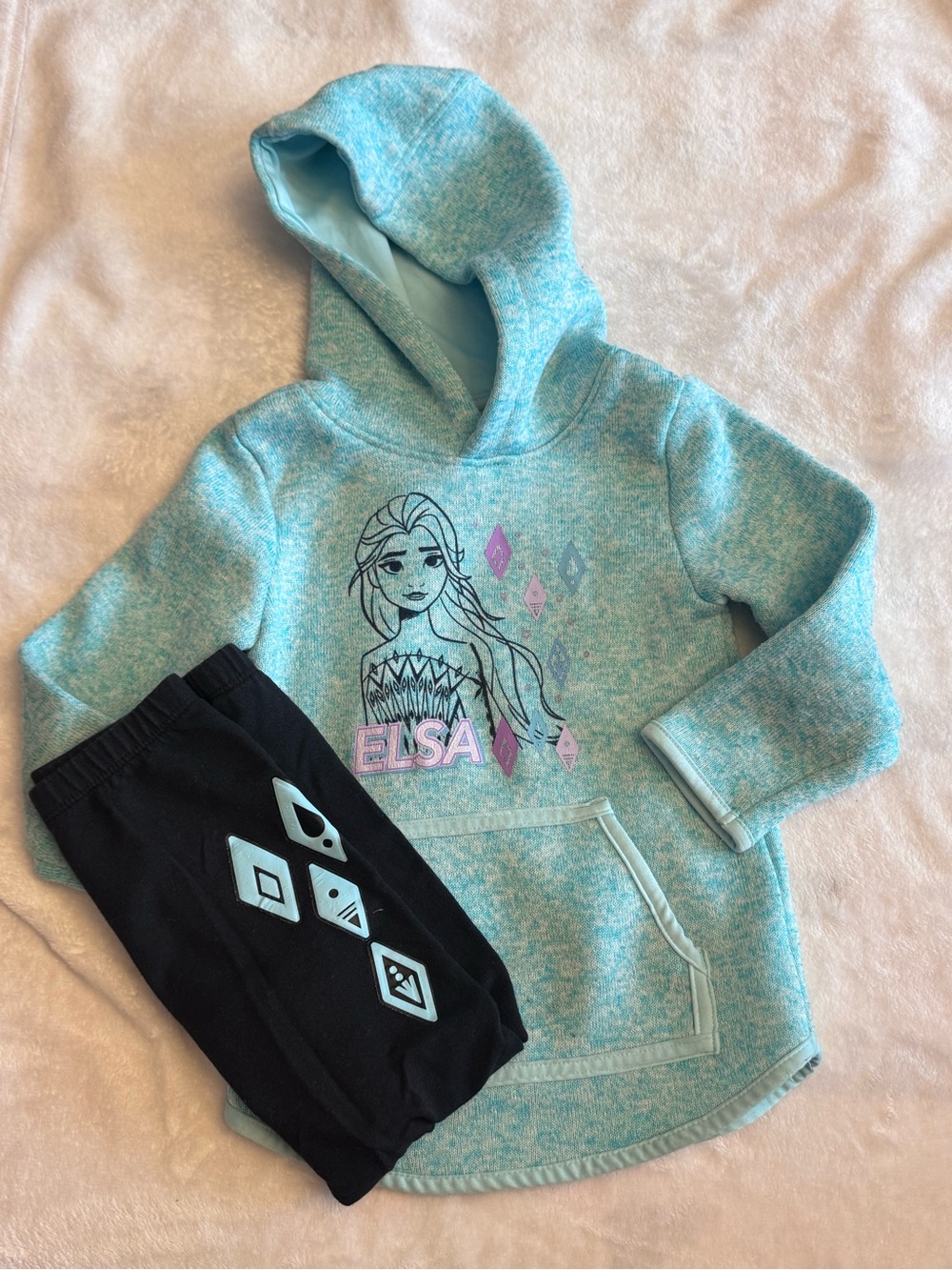 Disney Frozen II Aqua and Black Hooded Top with Elsa Graphic